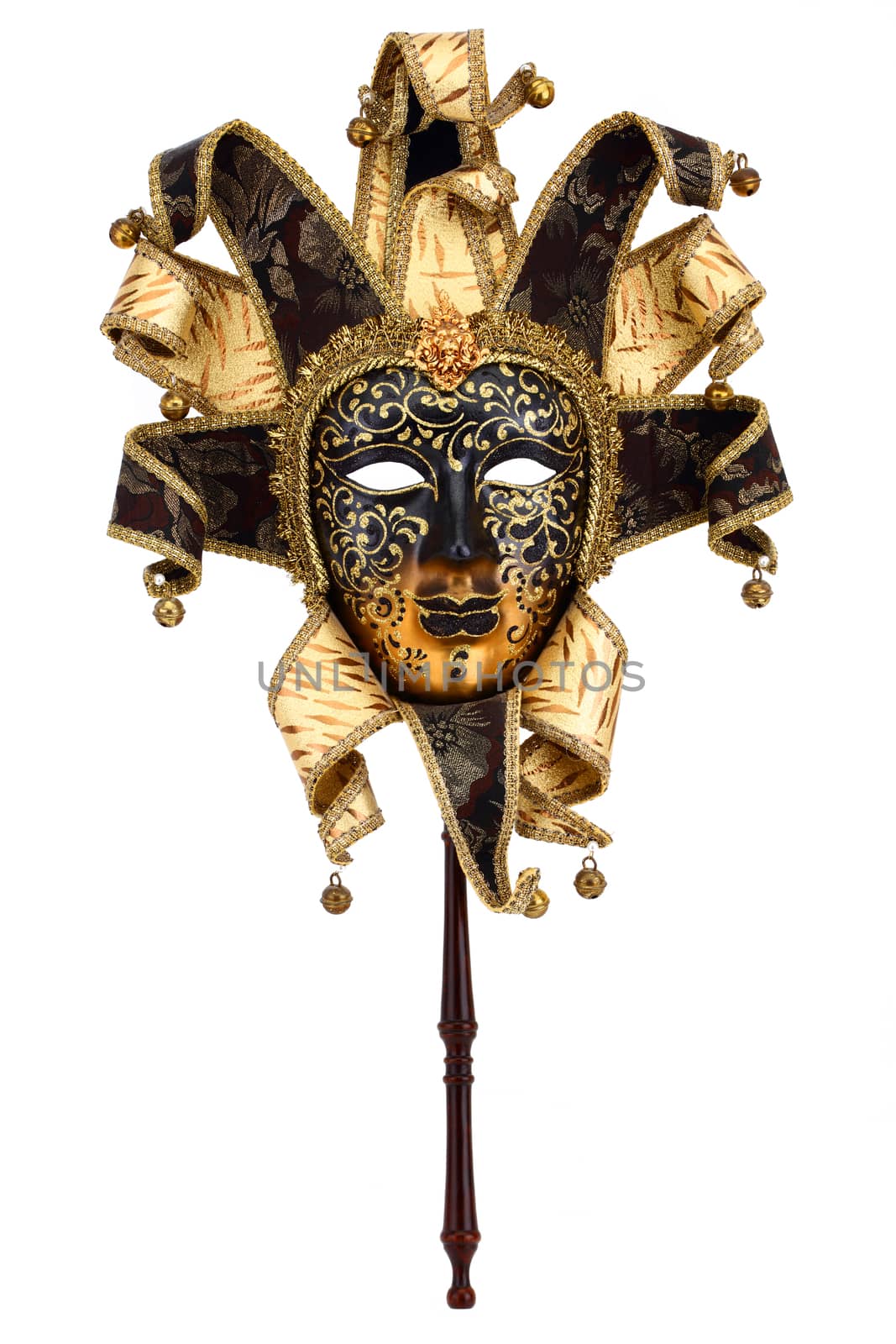 A Venice mask isolated on a white background