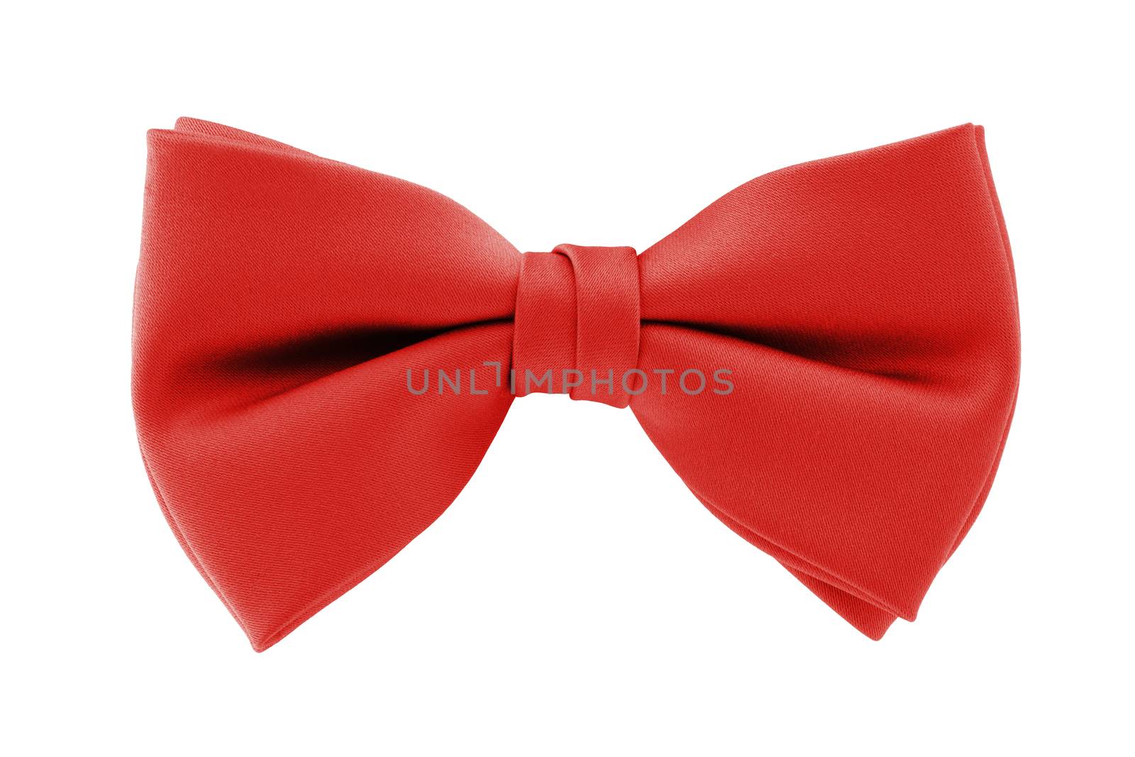 A red bow tie isolated on white background with clipping path