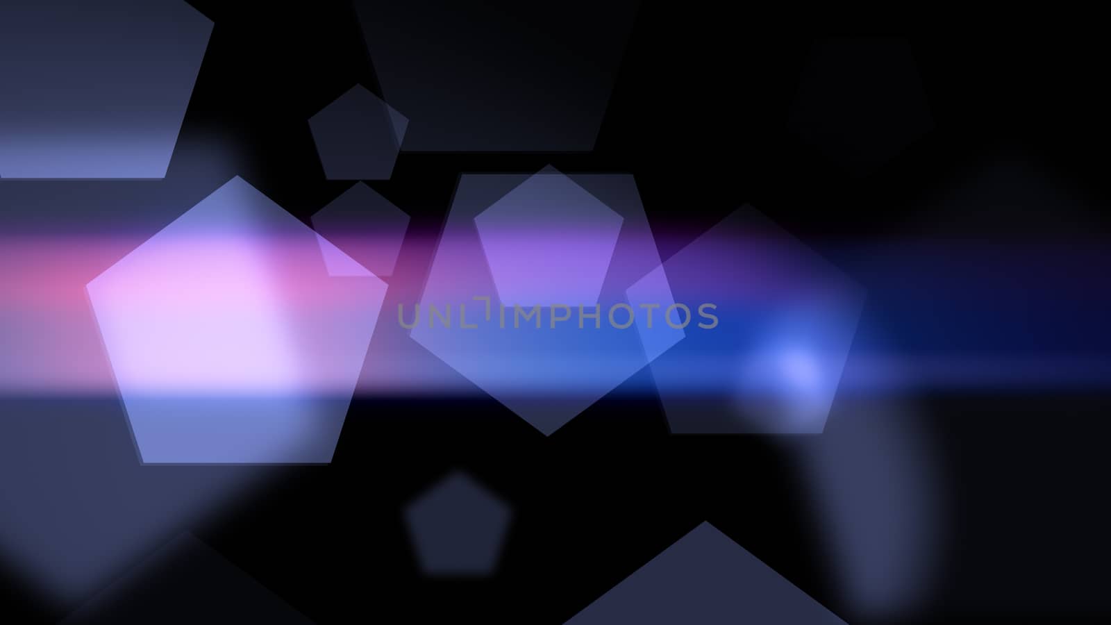 3D illustration of Abstract geometric background with pentagons. Future Digital technology background. Rastr design for science, technology, medicine or holiday.
