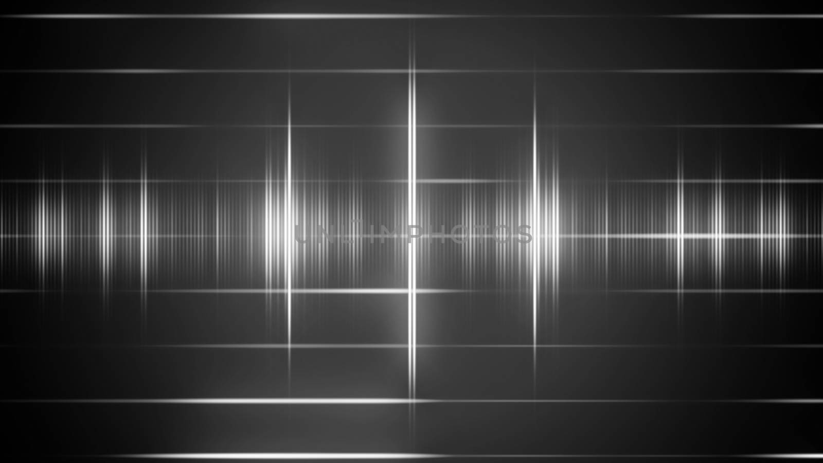 An Abstract White sound form on the black background. 2d illustration.