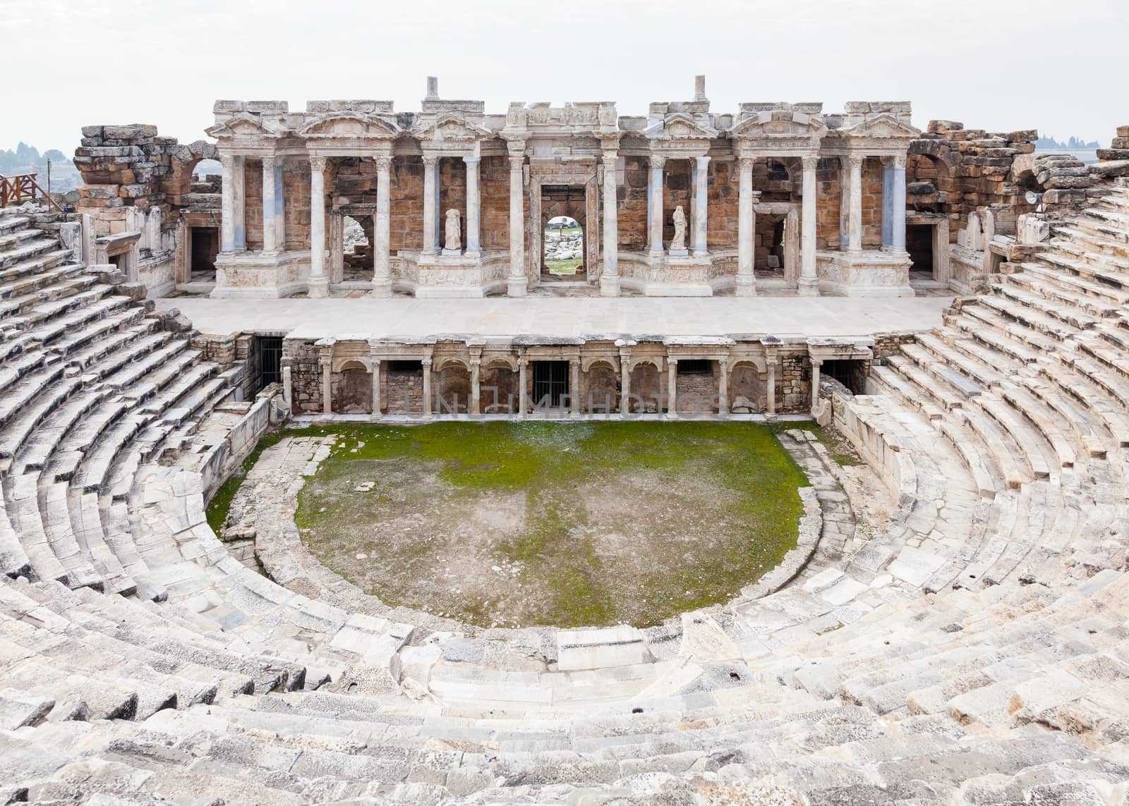 Hierapolis was an ancient city built alongside hot springs in Turkey.  The theatre was constructed in the 2nd century AD and the site is now a UNESCO World Heritage Site.