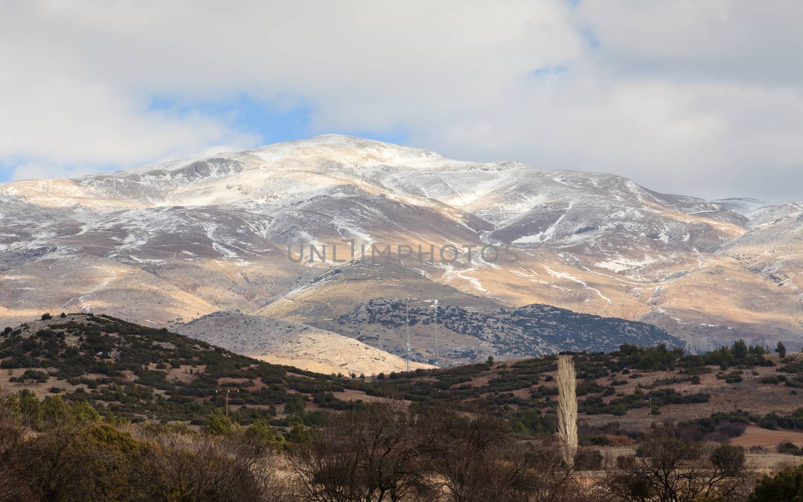 Snow capped Taurus mountain tops are pictured in south western Turkey.