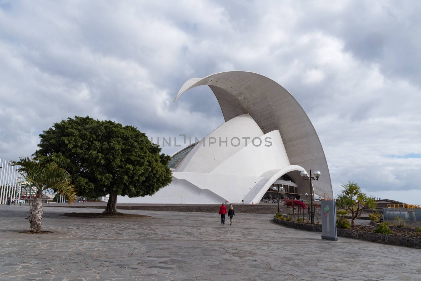 Santa Cruz de Tenerife, Spain -January 9, 2020: Auditorio de Tenerife. This auditorium was designed by famous architect Santiago Calatrava