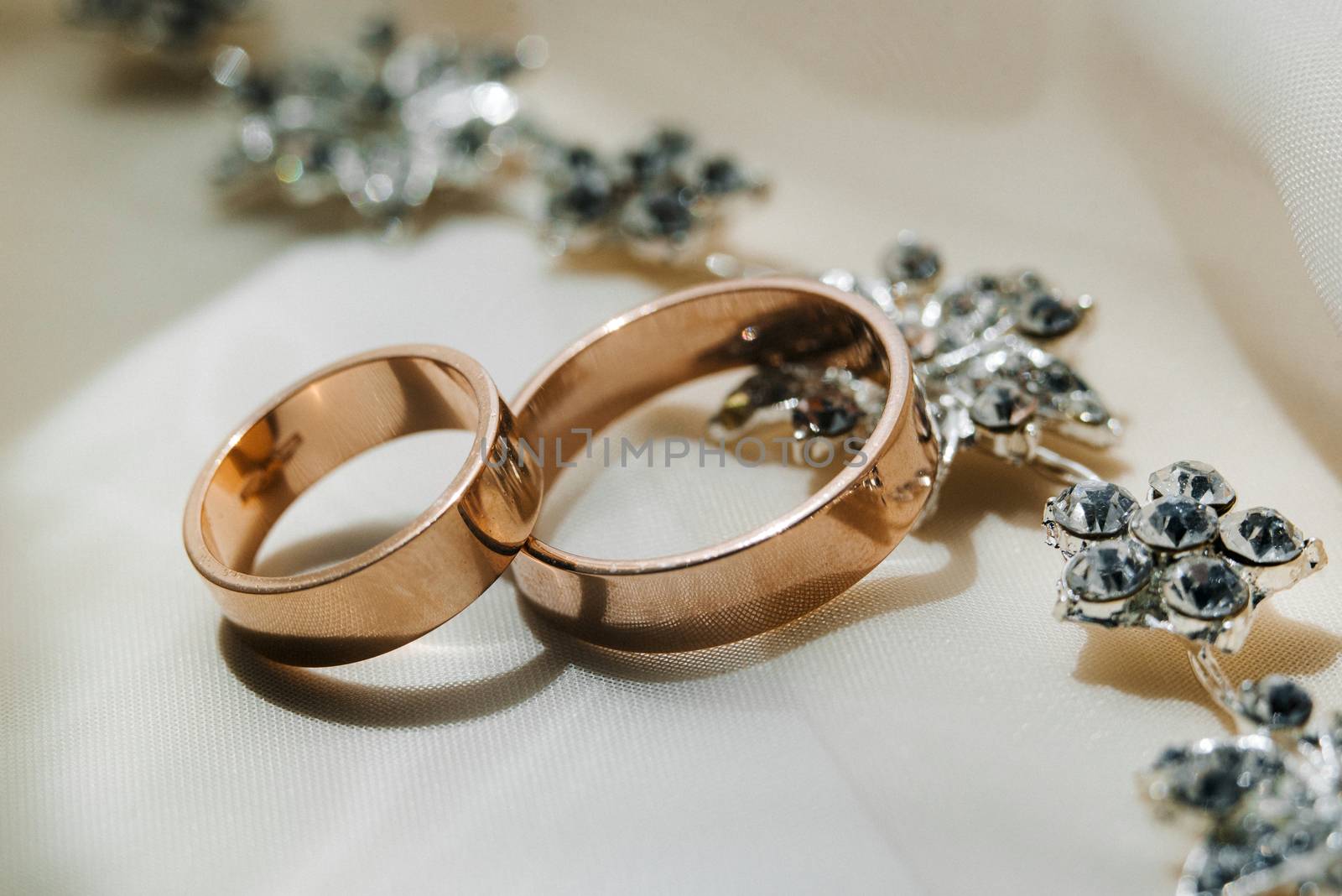 wedding rings with a wedding decor