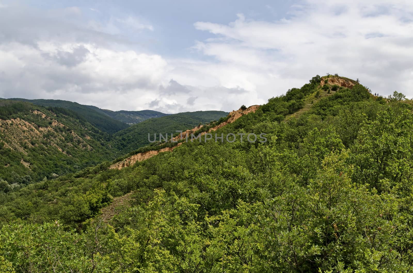 Amazing general view with the rock formations Stob pyramids, west share of Rila mountain, Kyustendil region, Bulgaria, Europe