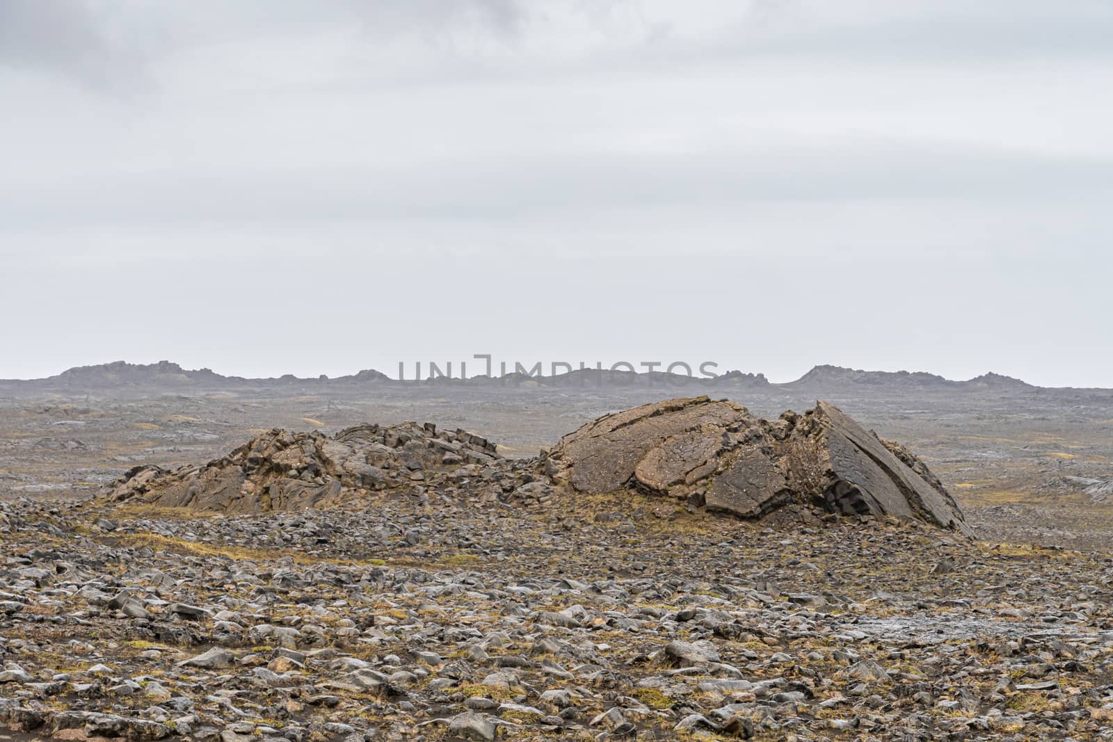 Bridge between continents in Iceland volcanic rock pushing up breaking apart