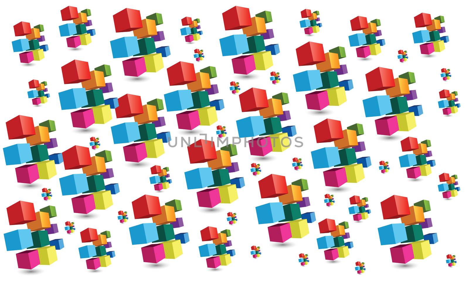 small cubes on white background by aanavcreationsplus