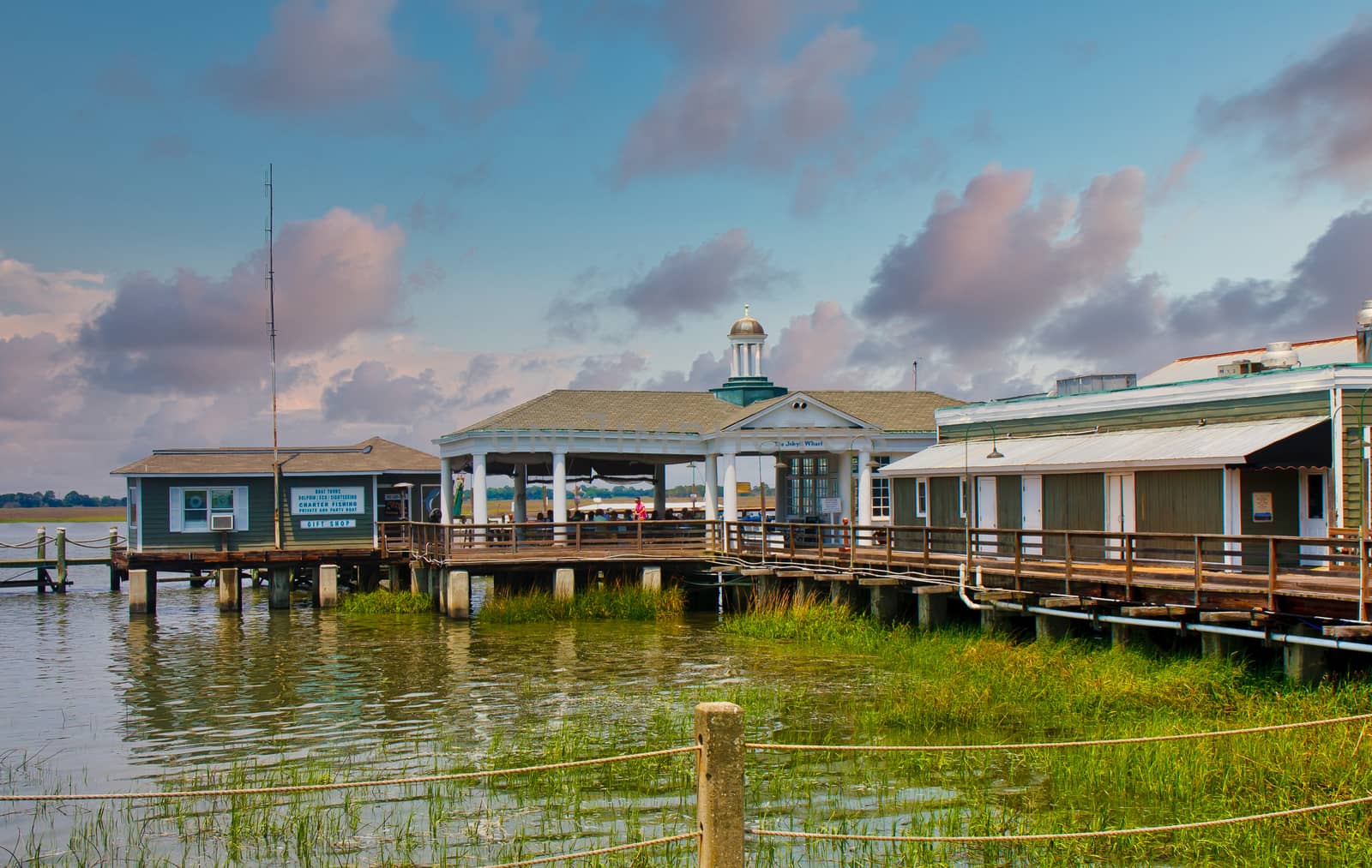 Jekyll Wharf at Dusk by dbvirago