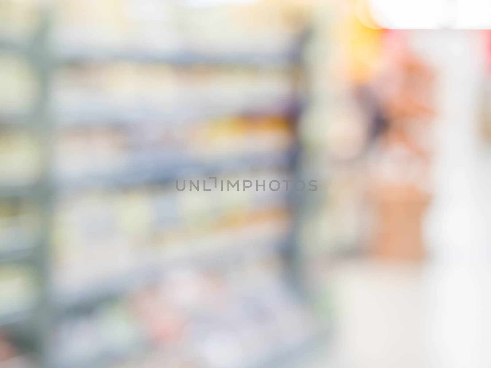 Abstract blurred supermarket, urban lifestyle concept. Shallow DOF