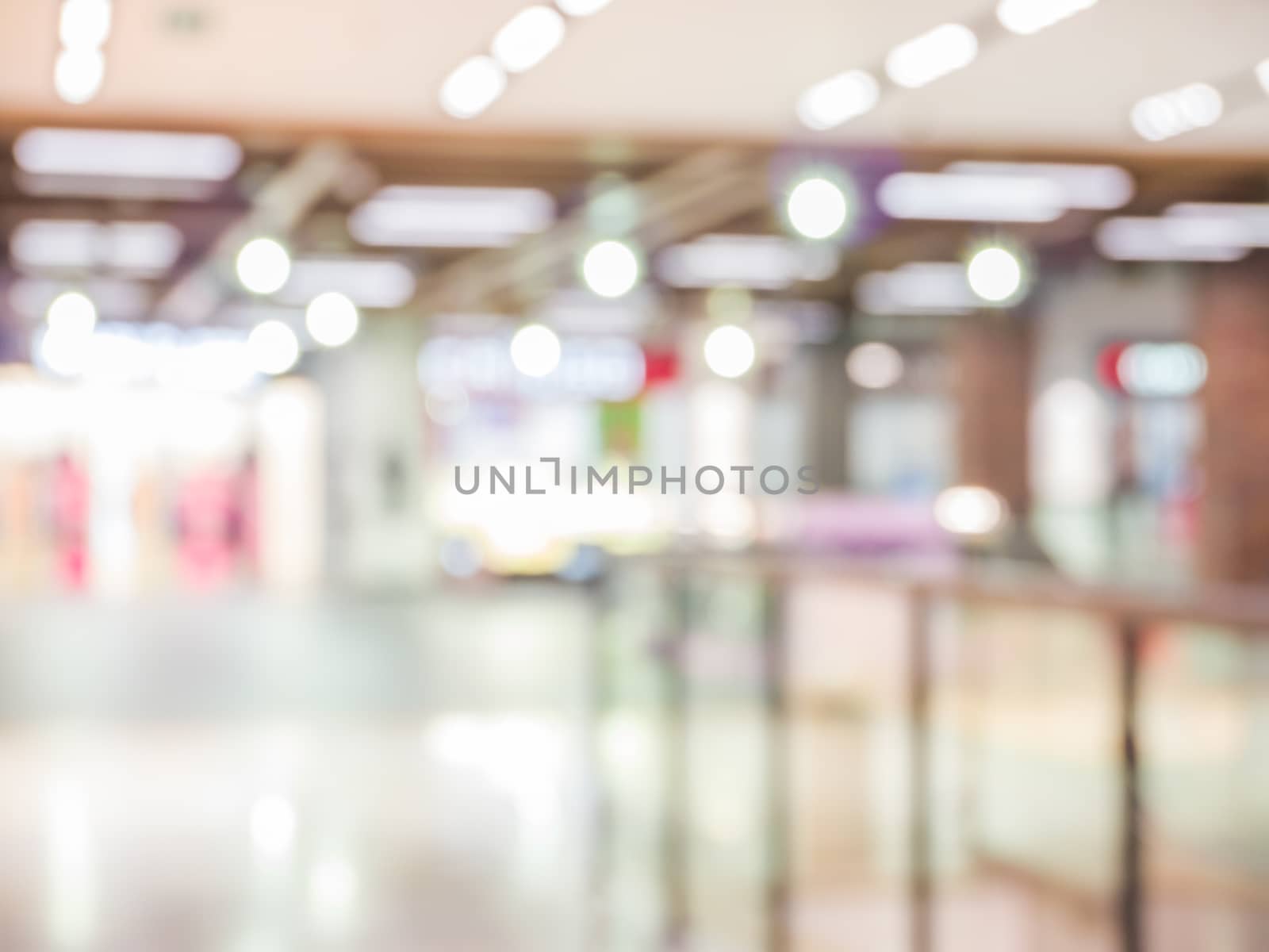 Abstract background of shopping mall, shallow depth of focus.