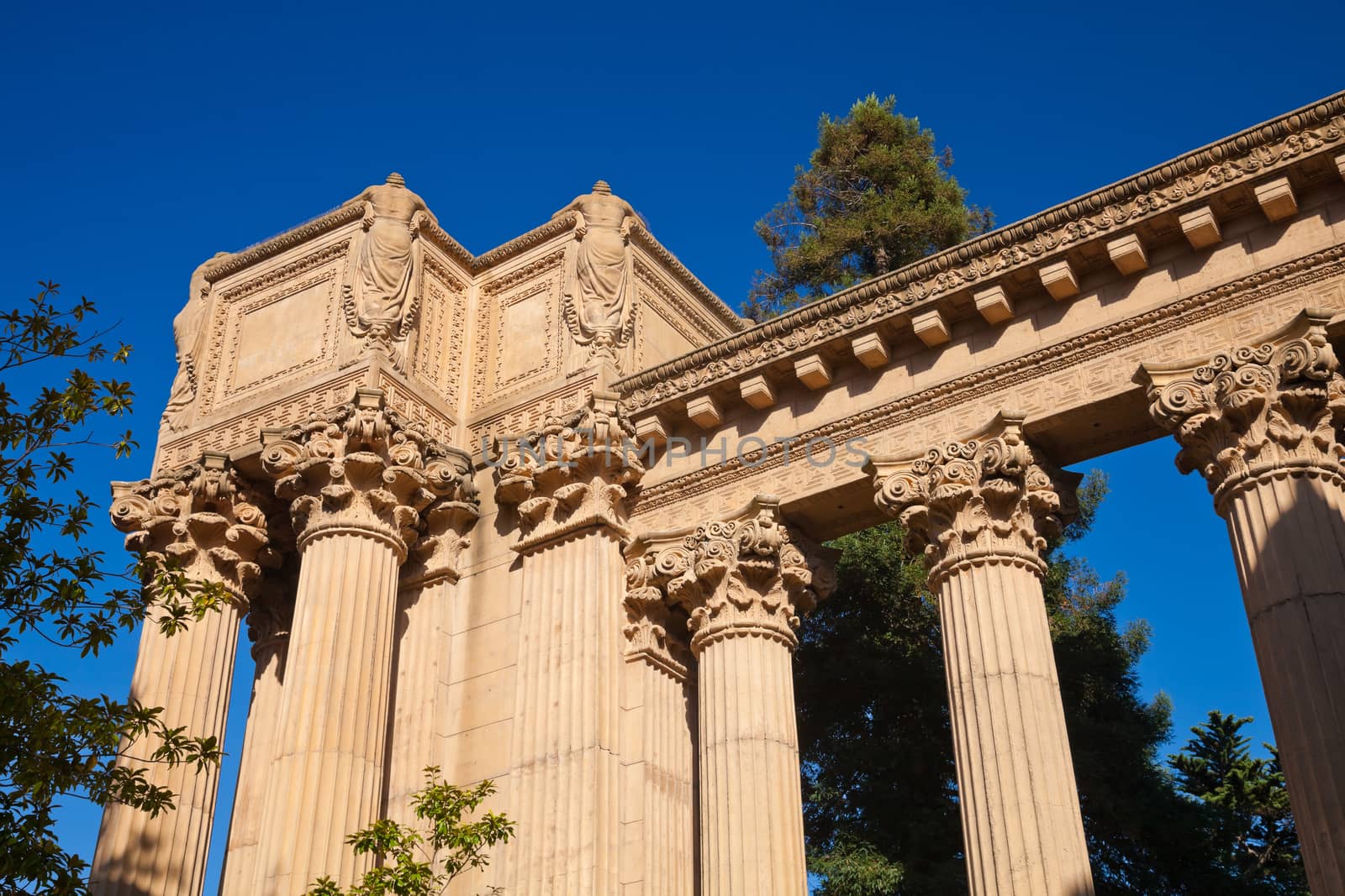 SAN FRANCISCO CA USA - Oct 19, 2011 : The Palace Of Fine Arts - Ancient building of San Francisco, California, United states , USA - Travel and tourist sightseeing concept