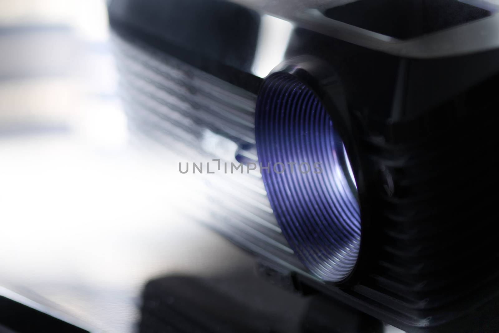 beamed light shining with a bright beam. With white and purple color