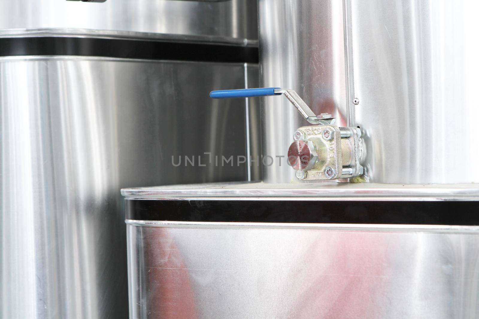 chrome pipes in heating and AC rooms in buildings of factories and hospital. With silver metal