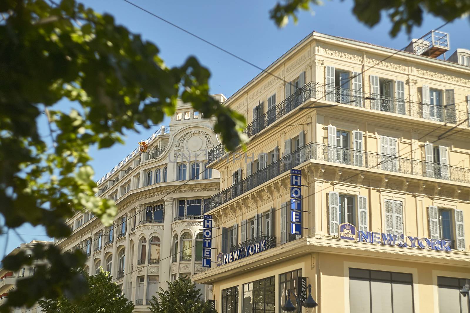 NICE, FRANCE 26 FEBRUARY 2020: Buildings on the streets of Nice in France