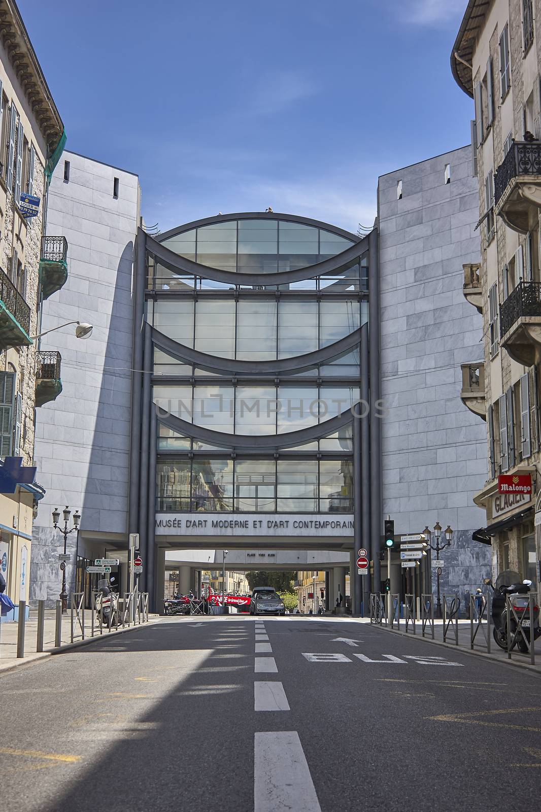 NICE, FRANCE 26 FEBRUARY 2020: Buildings on the streets of Nice in France