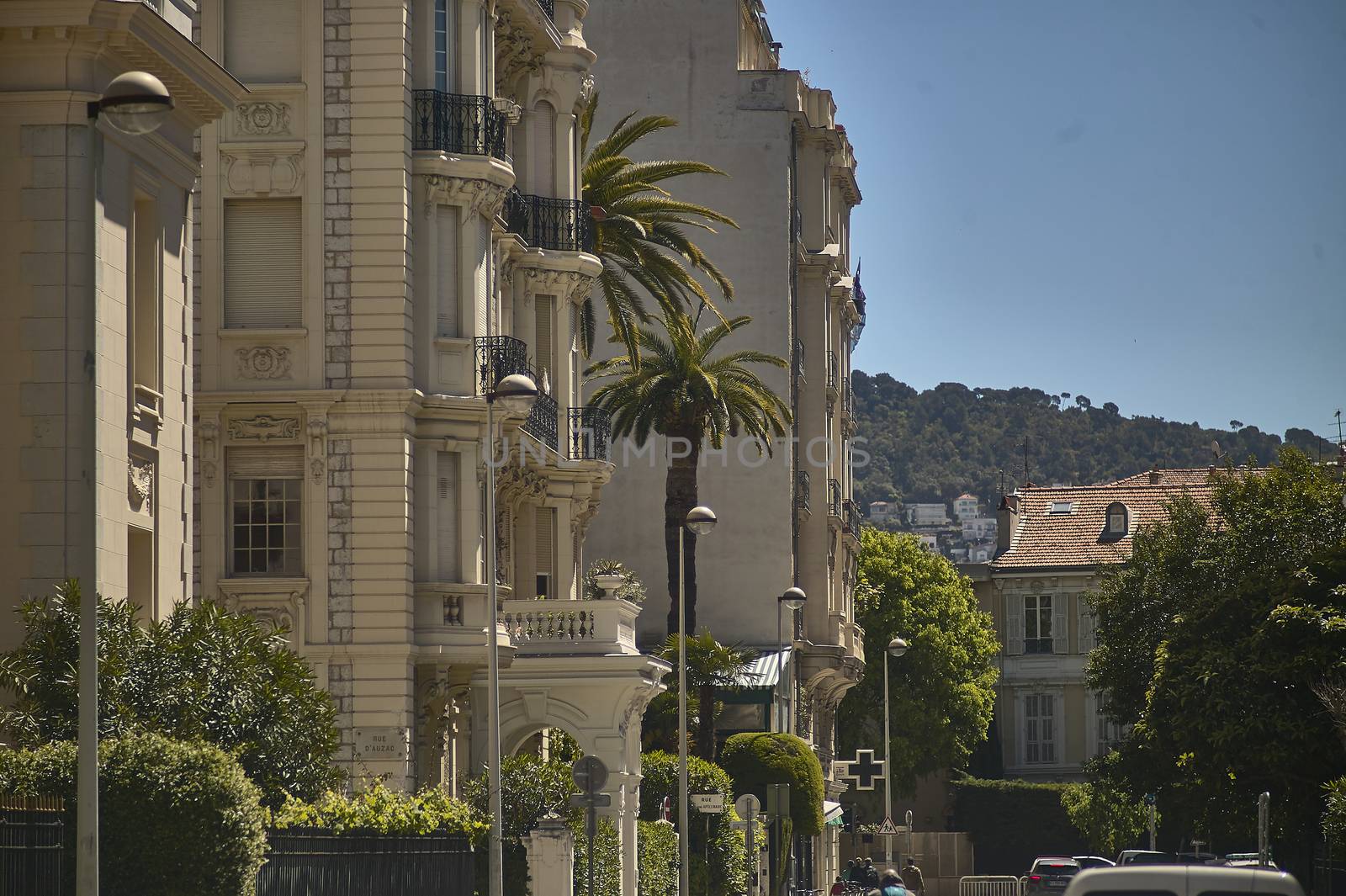 NICE, FRANCE 26 FEBRUARY 2020: Buildings on the streets of Nice in France