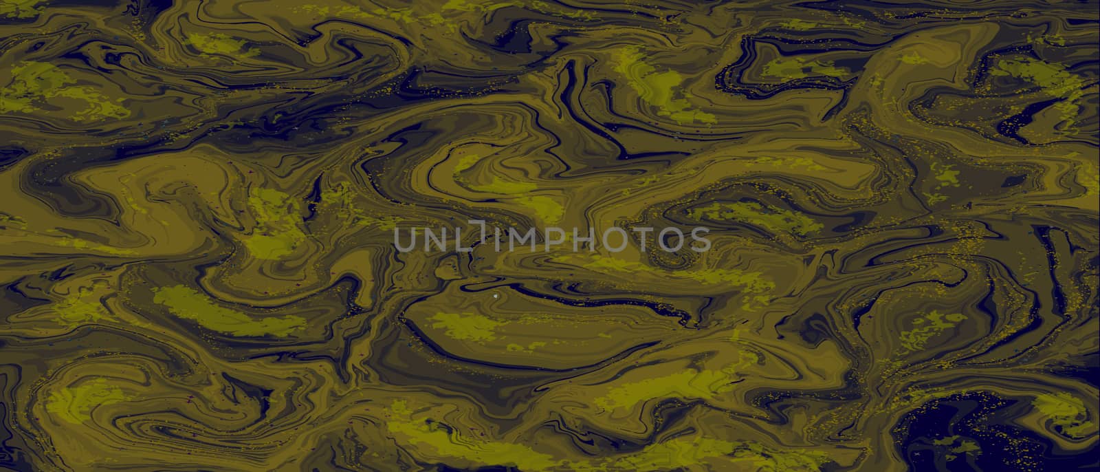 Chartreuse with gold trendy background horizontal banner. Marble effect painting. For wallpaper, business cards, poster, flyer, banner, invitation, website, print. Vector Illustration.