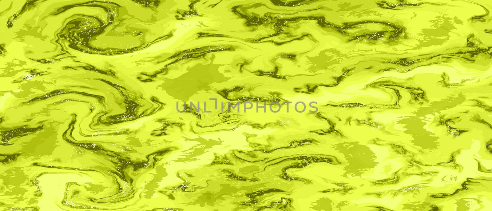 Lime green with gold trendy background horizontal banner. Marble effect painting. For wallpaper, business cards, poster, flyer, banner, invitation, website, print. Vector Illustration.