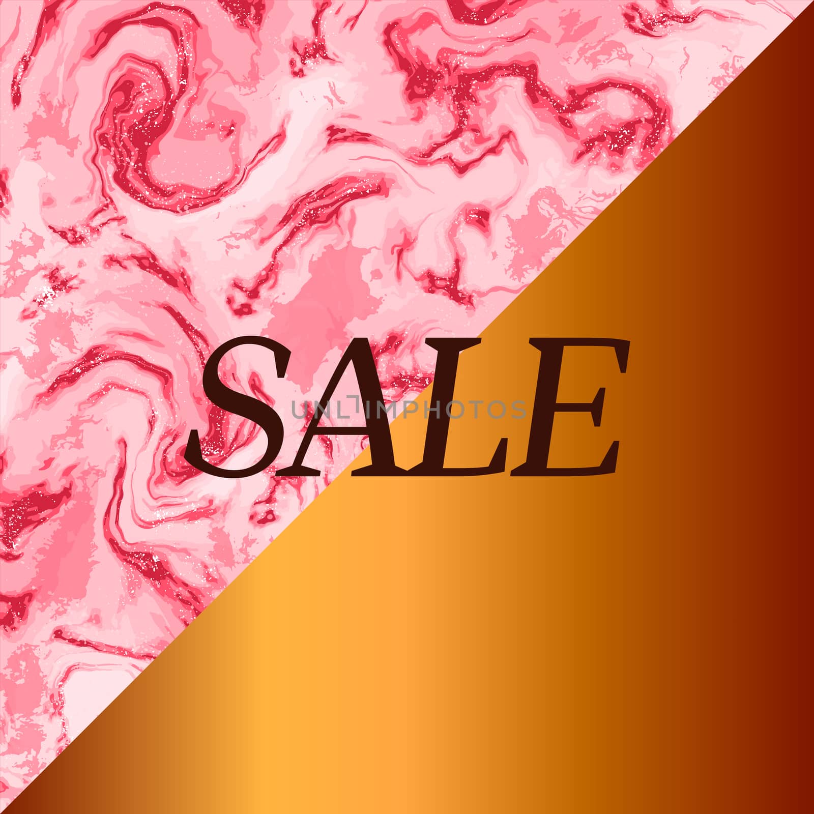 Lush Lava Abstract trendy background. Marble effect painting with note sale. Mixed colour paints. For wallpaper, business cards, poster, flyer, banner, invitation, website, print. Vector Illustration.