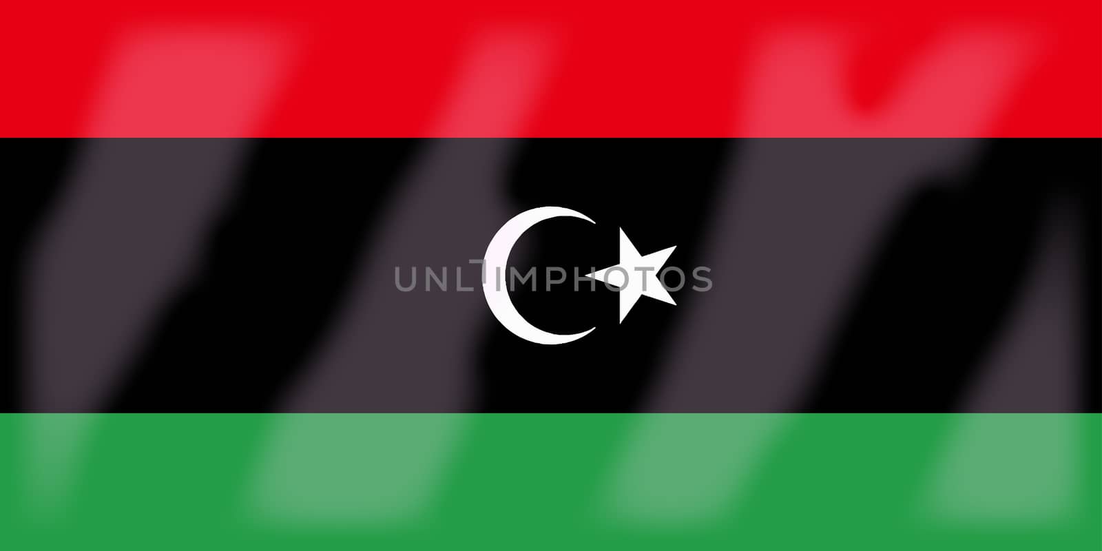 The flag of the African country of Libya