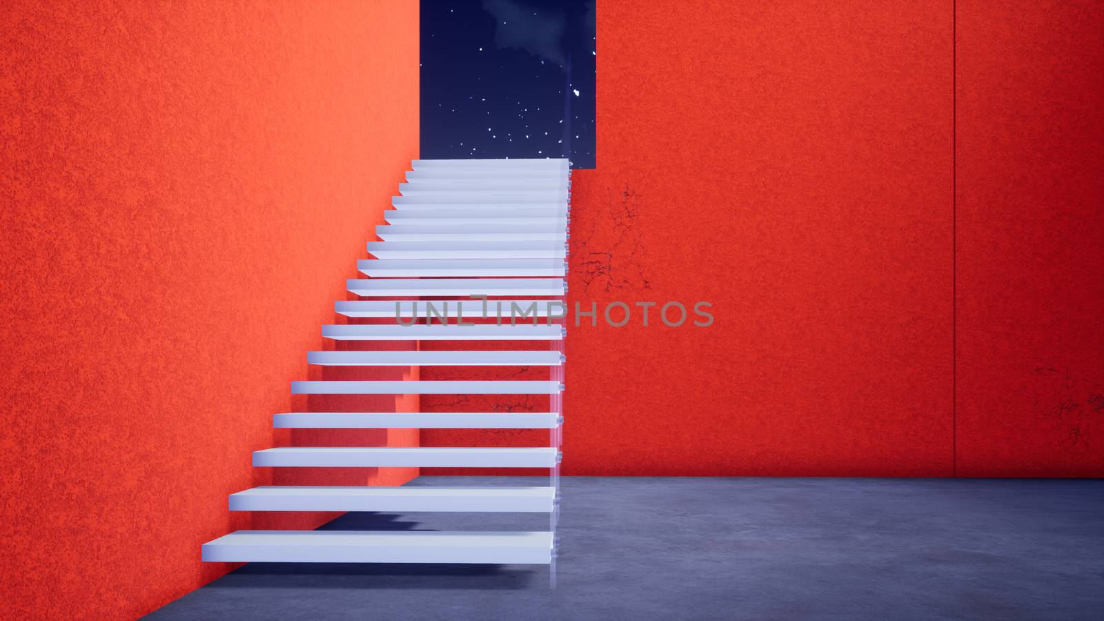 modern red building with stairs, 3d rendering	
background