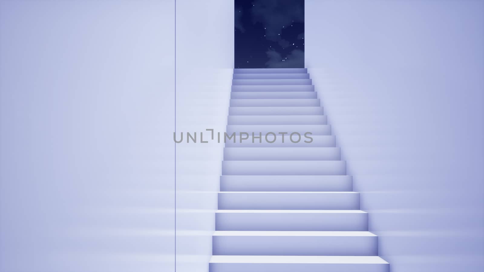 modern minimal white building with stairs, 3d rendering