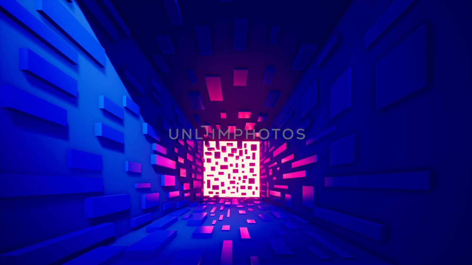 abstract technology background blue and purple, 3d rendering