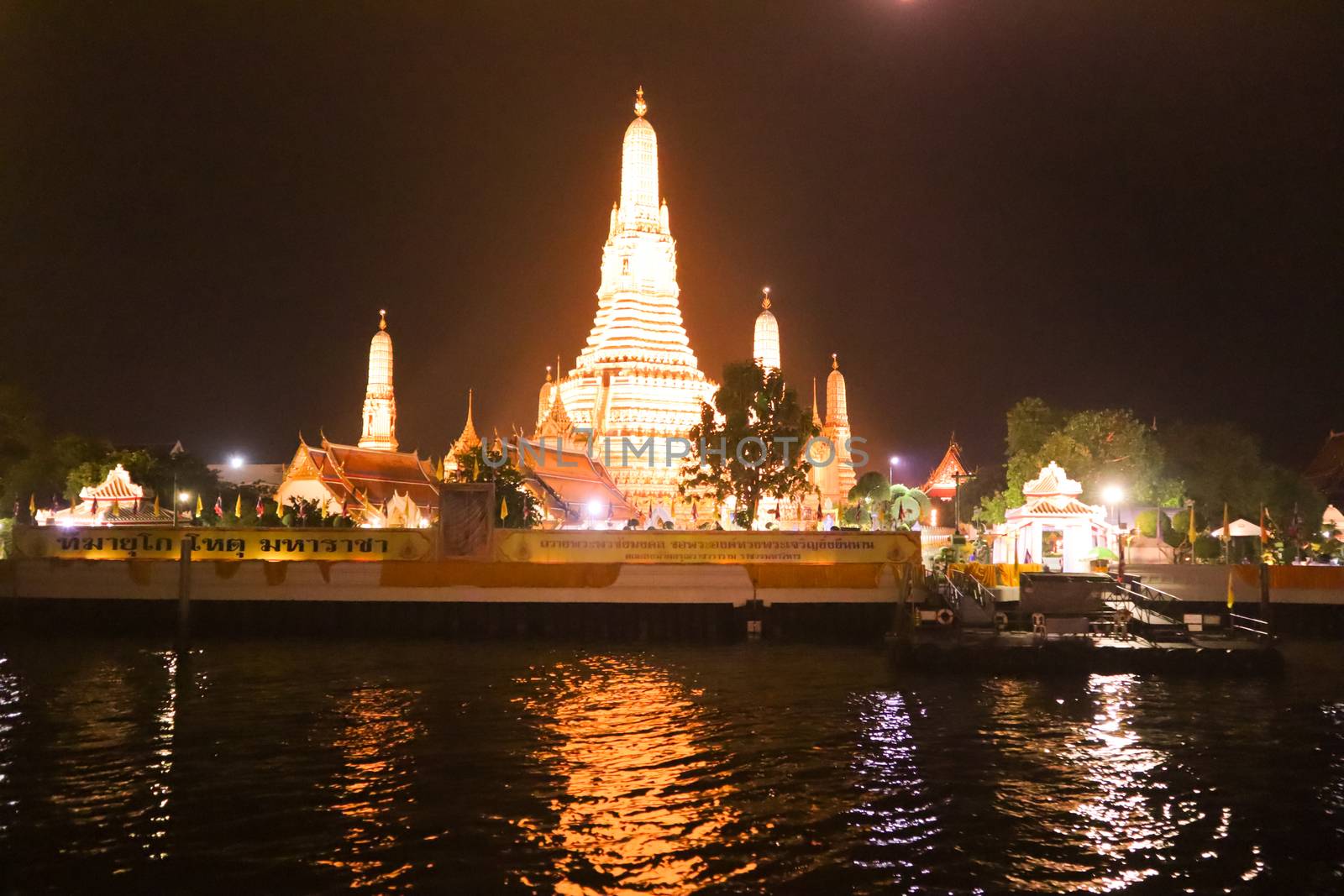 Night photo of Bangkok. Evening life in a big city
