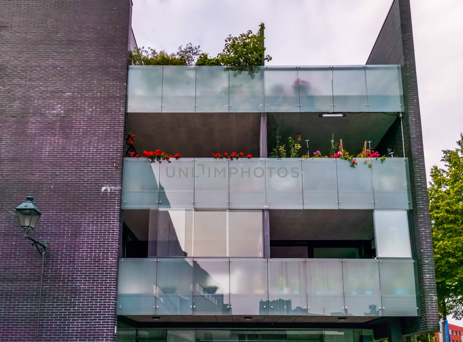 modern apartments bulding in the city of breda, city architecture of the netherlands