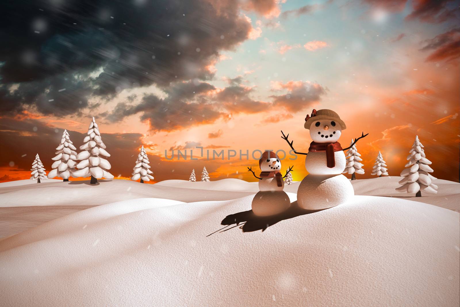 Composite image of snow family by Wavebreakmedia