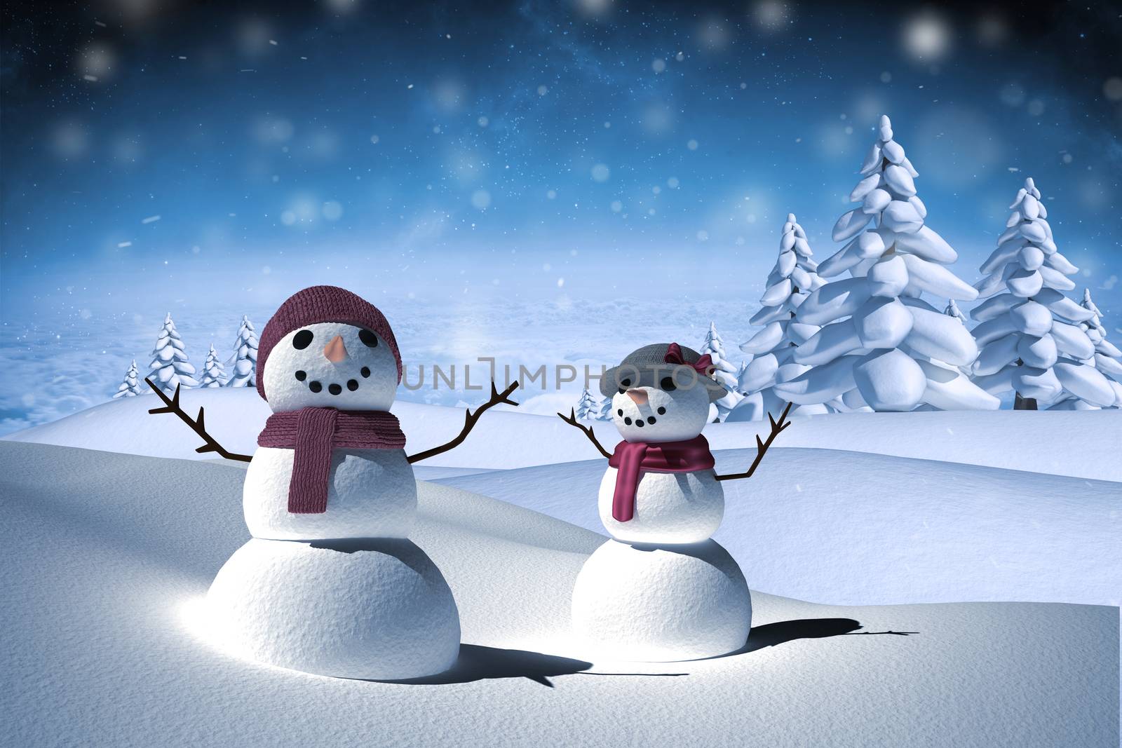 Composite image of snow people by Wavebreakmedia