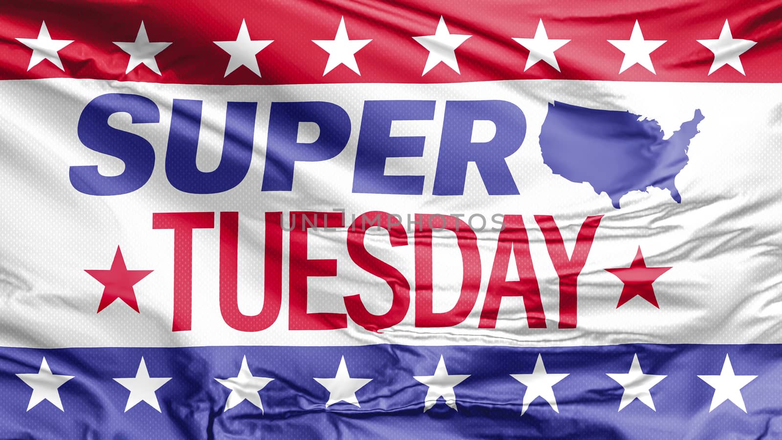 A Super Tuesday waving flag