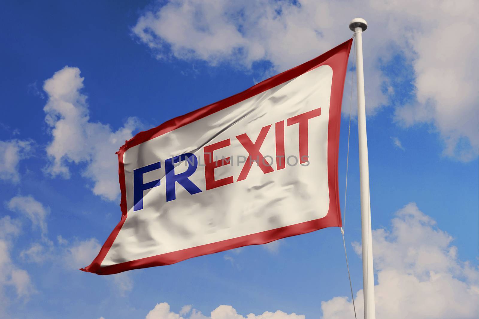 Frexit flag symbol of the hypothetical French withdrawal from the European Union by oasisamuel