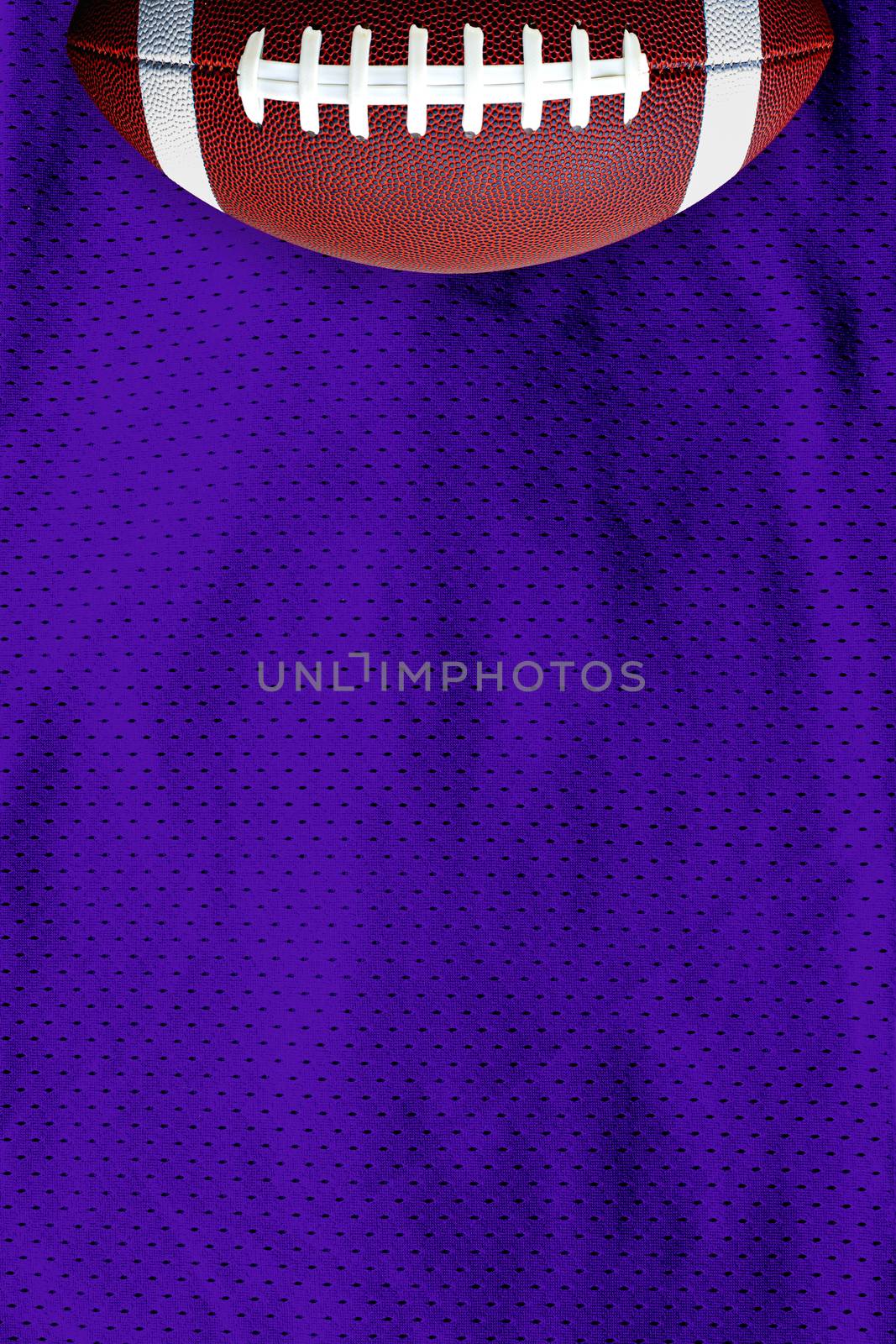 Purple American Football Jersey textured with a football on a horizontal view by oasisamuel
