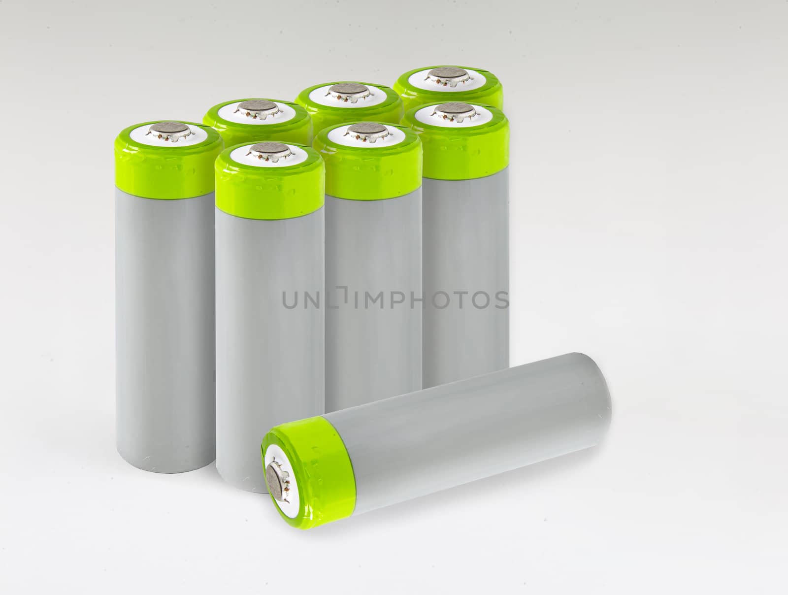 A single High-Capacity Rechargeable Battery with a shadow on a w by oasisamuel