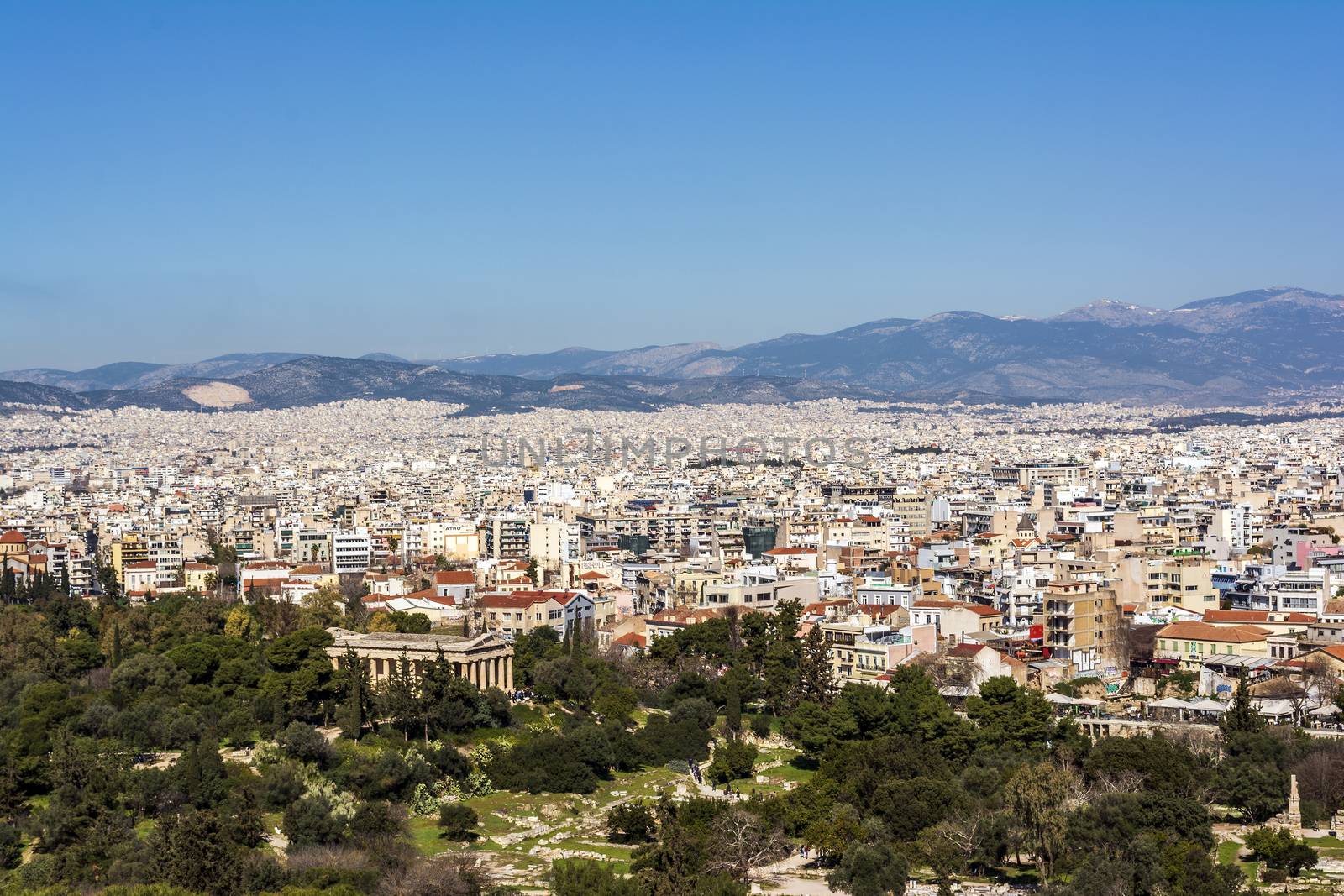 View of Athens from Areopagus hill by ankarb