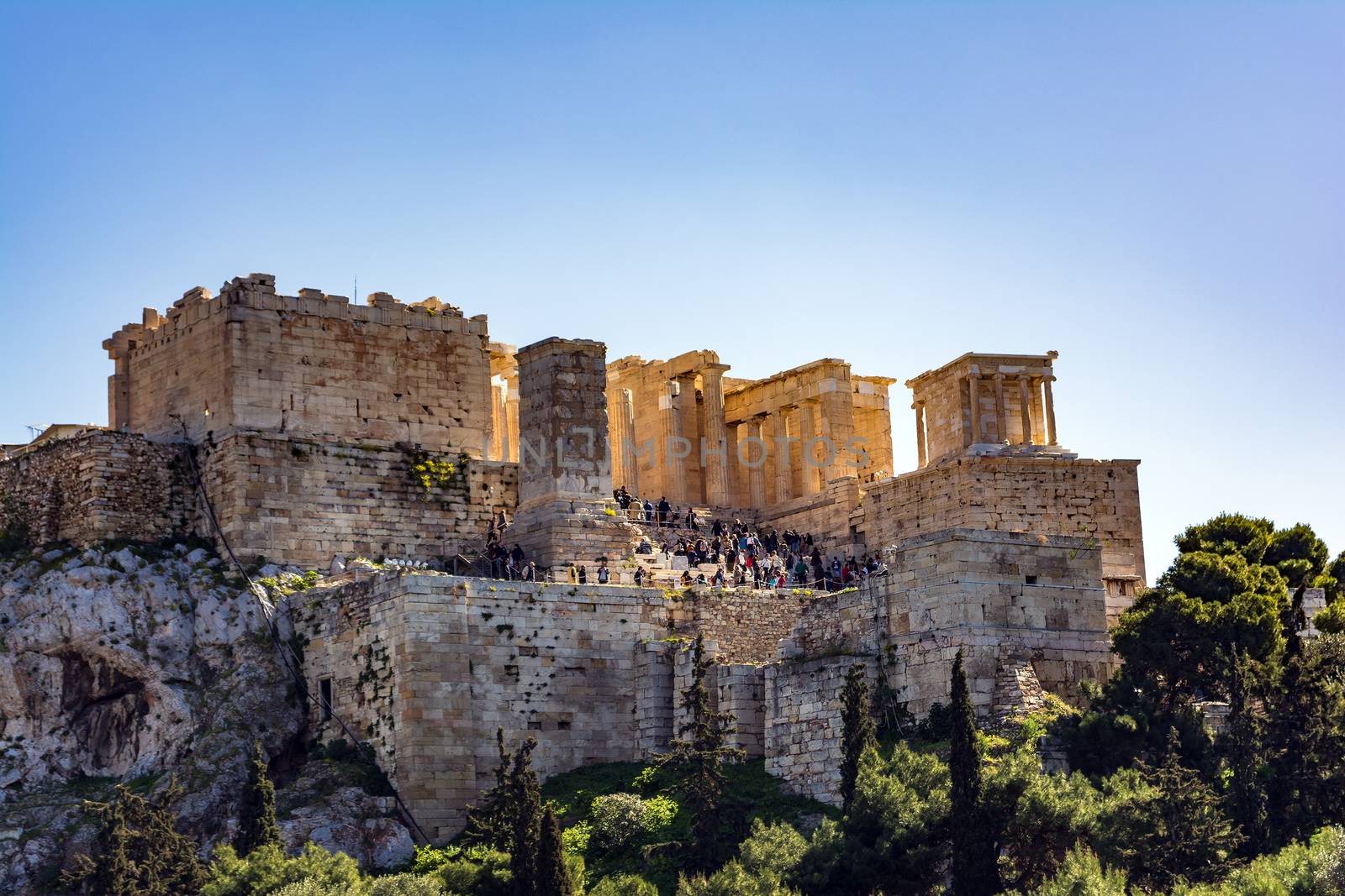 Acropolis view from Areopagus hill, Athens, Greece by ankarb