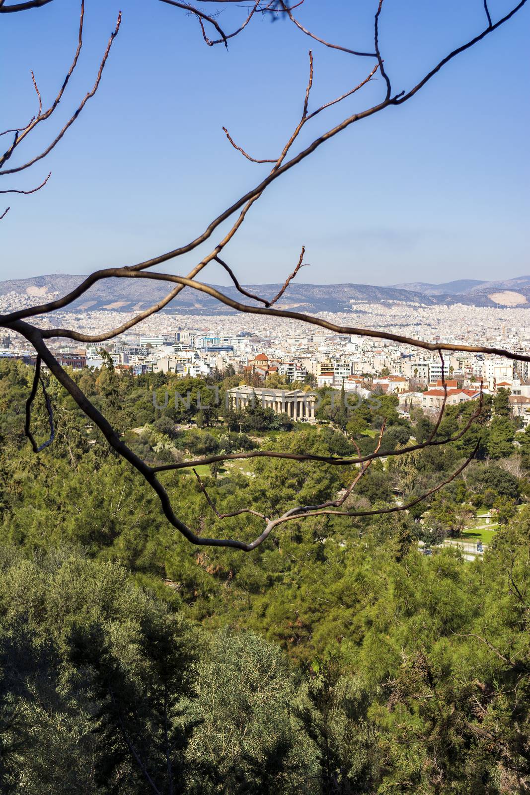 View of Athens from Areopagus hill by ankarb
