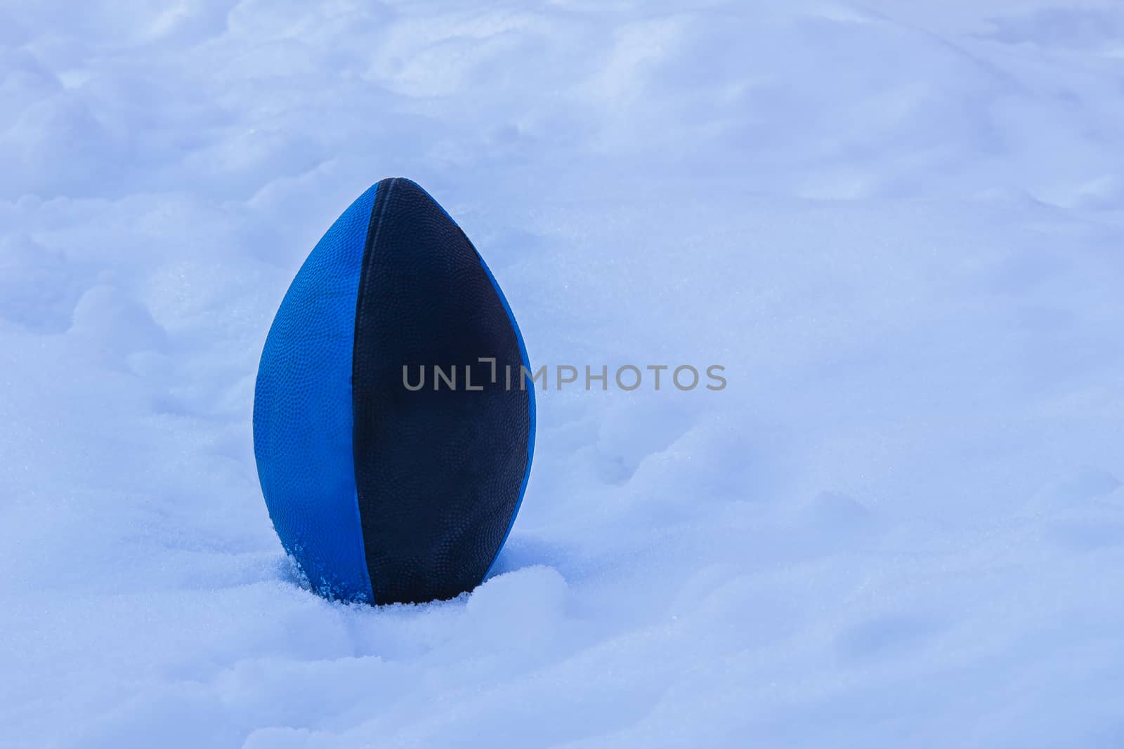 Blue Black Junior football on Snow