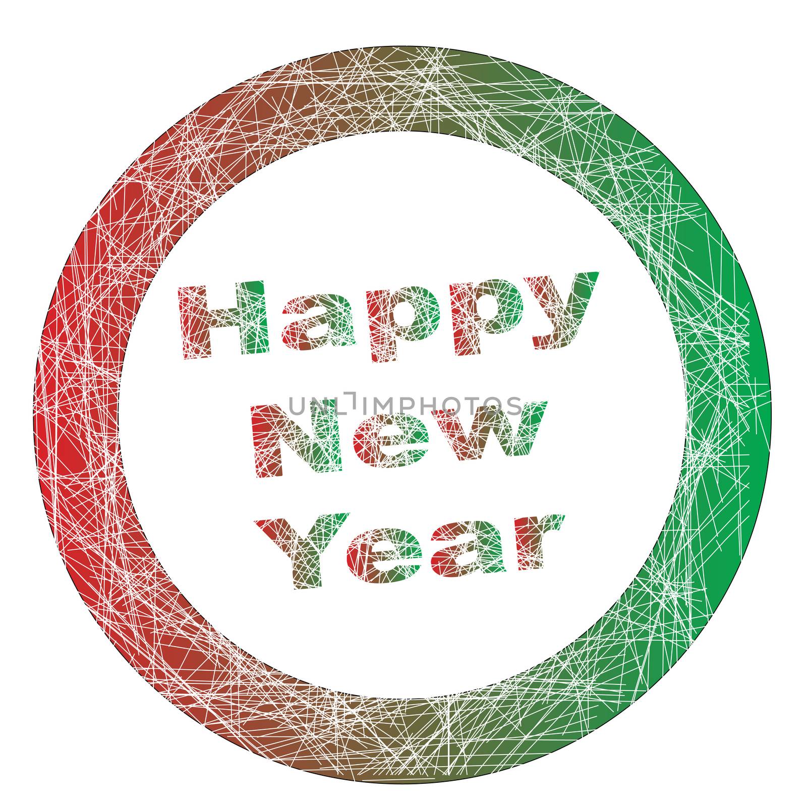 A rubber stamp with the text Happy New Year over a white background with grunge effect