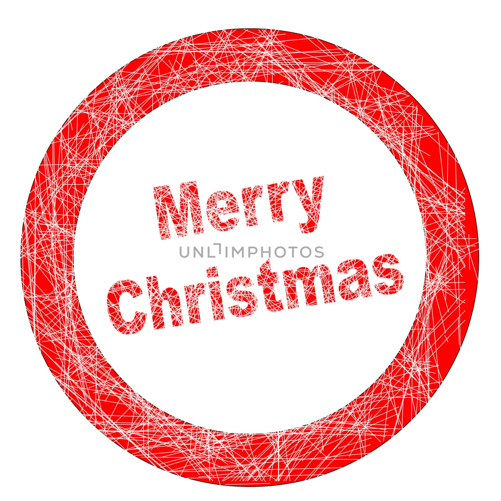 A rubber stamp with the text Merry Christmas over a white background with grunge effect