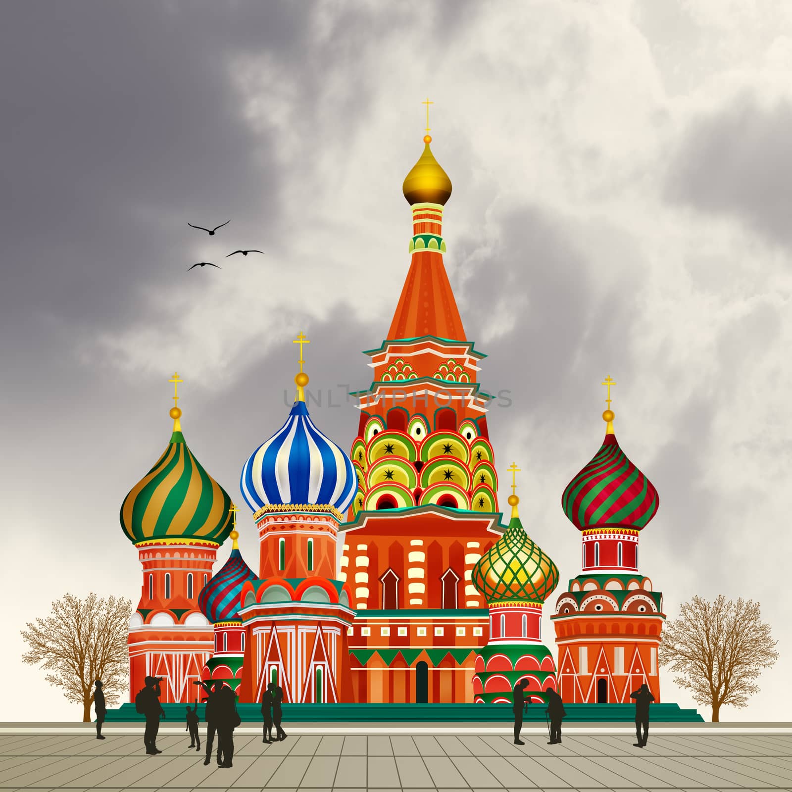 illustration of trip to Moscow