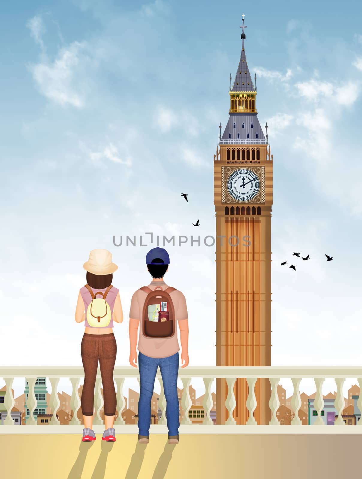 couple traveling to London by adrenalina
