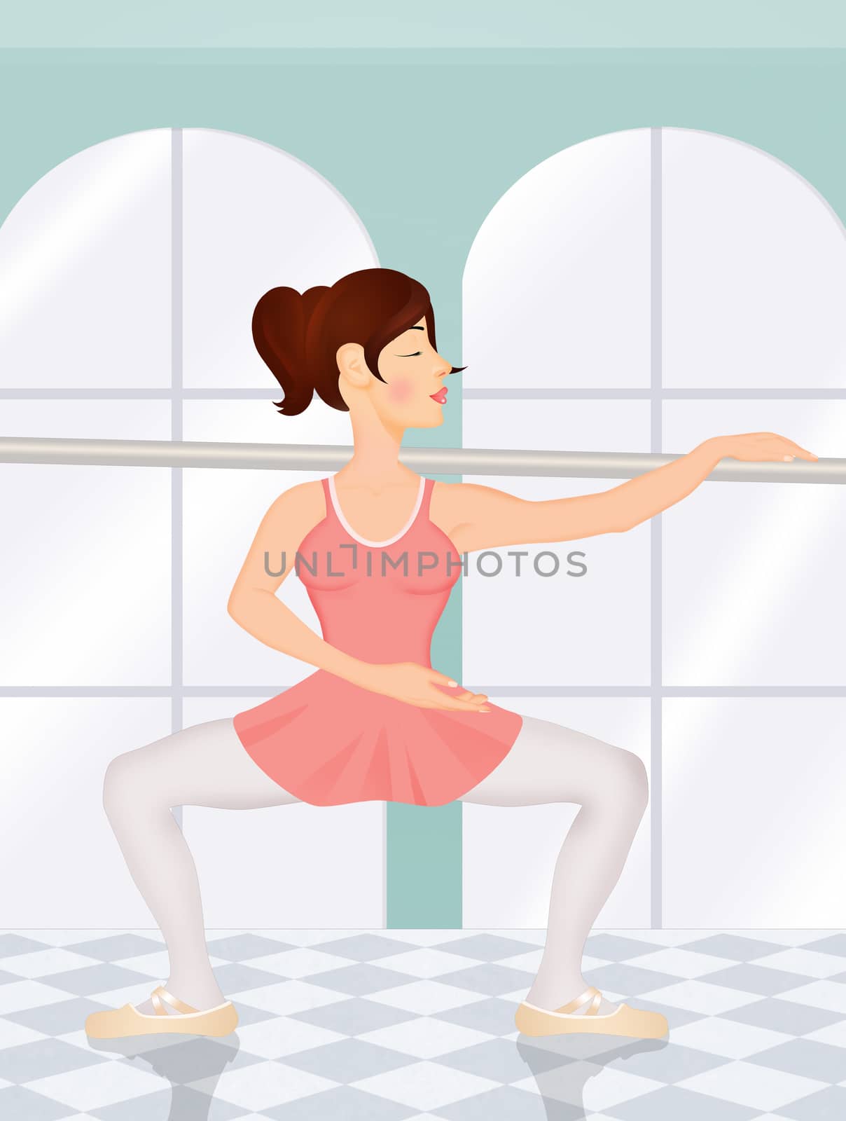 illustration of ballet grand plie