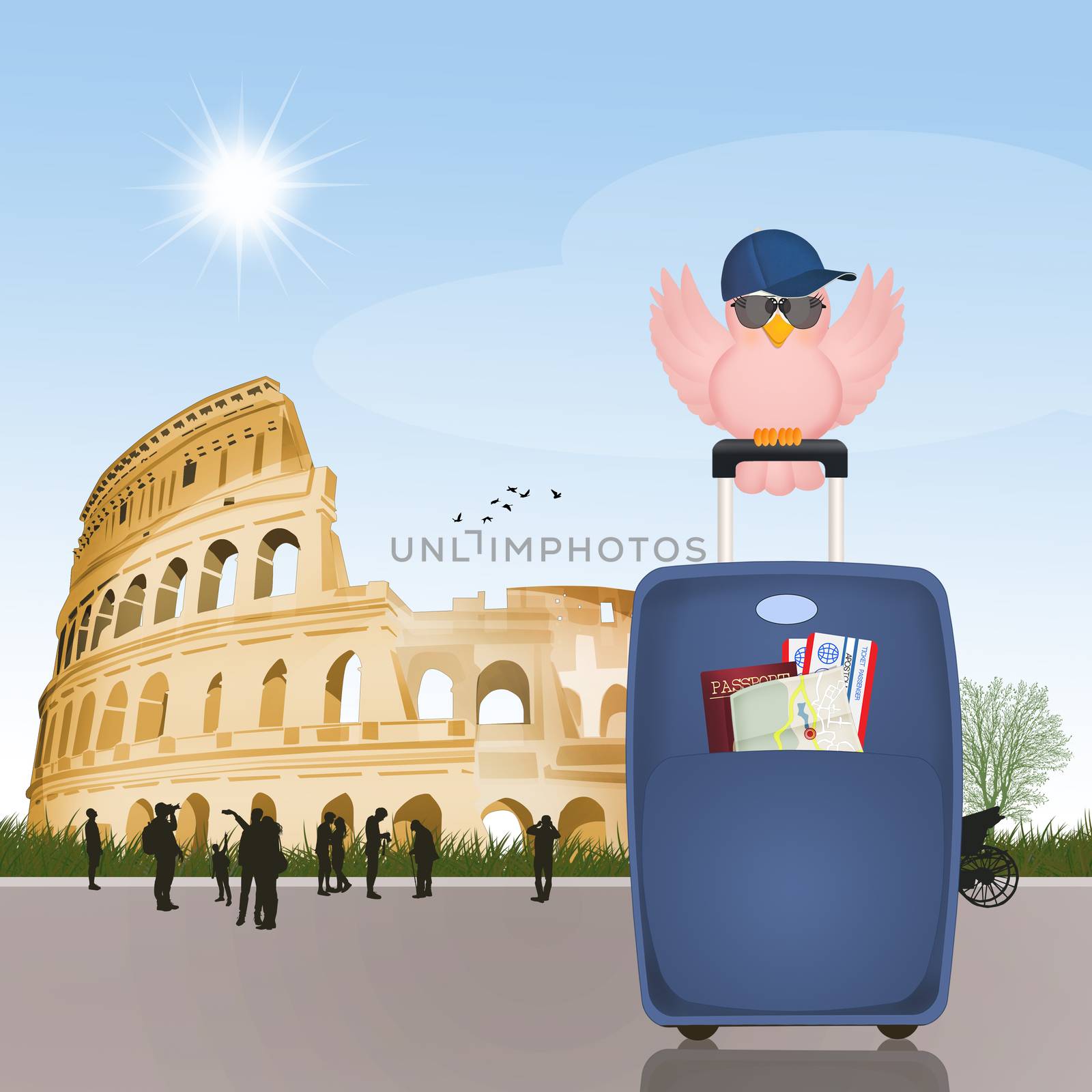 illustration of visit the colosseum