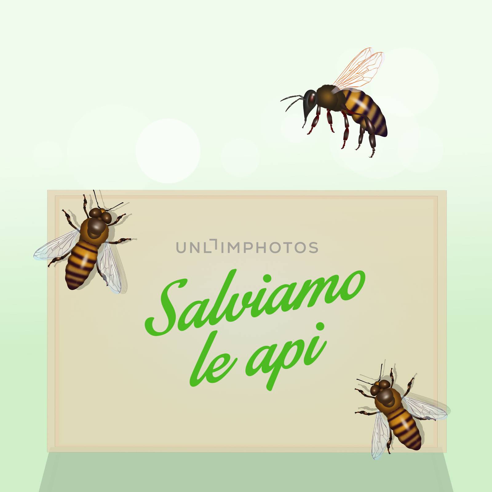 illustration of save the bees in the world