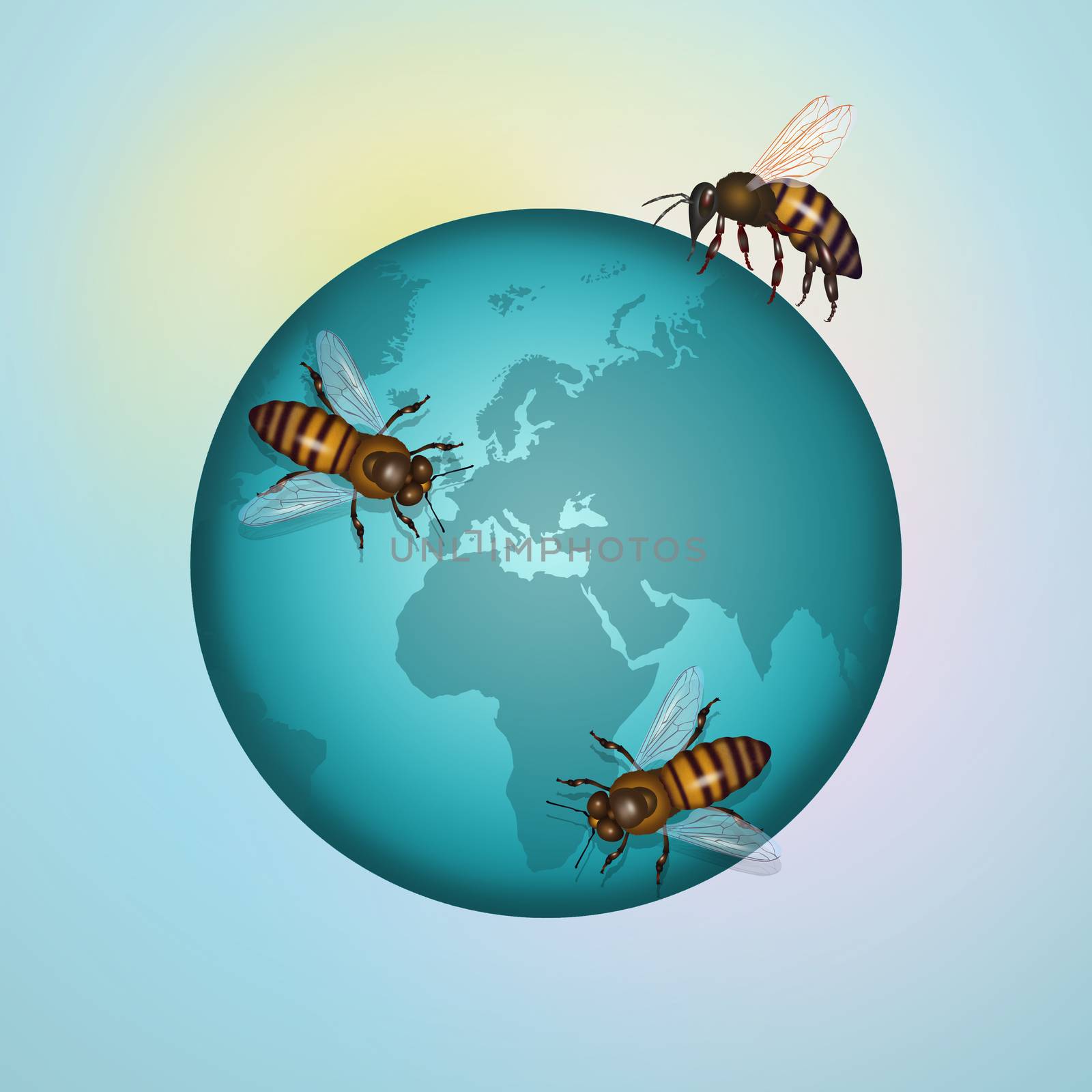 illustration of the importance of bees in the world