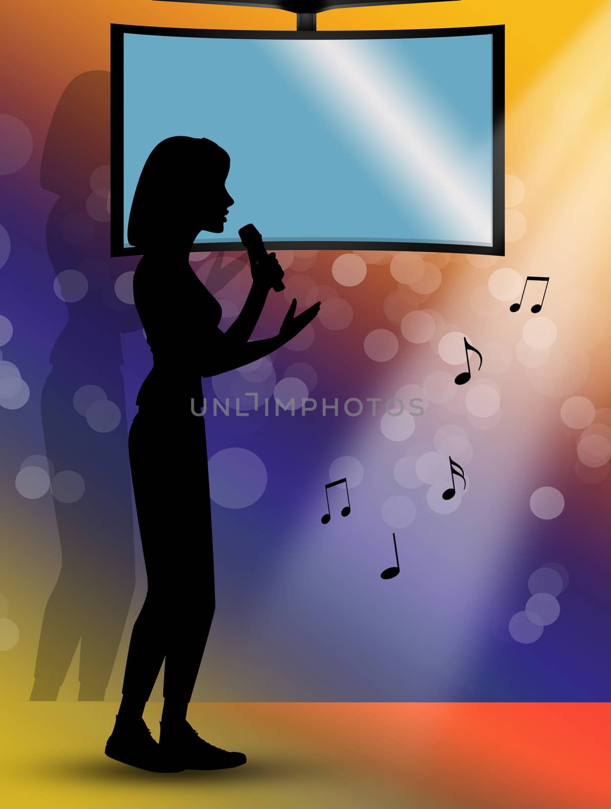 illustration of the singer woman