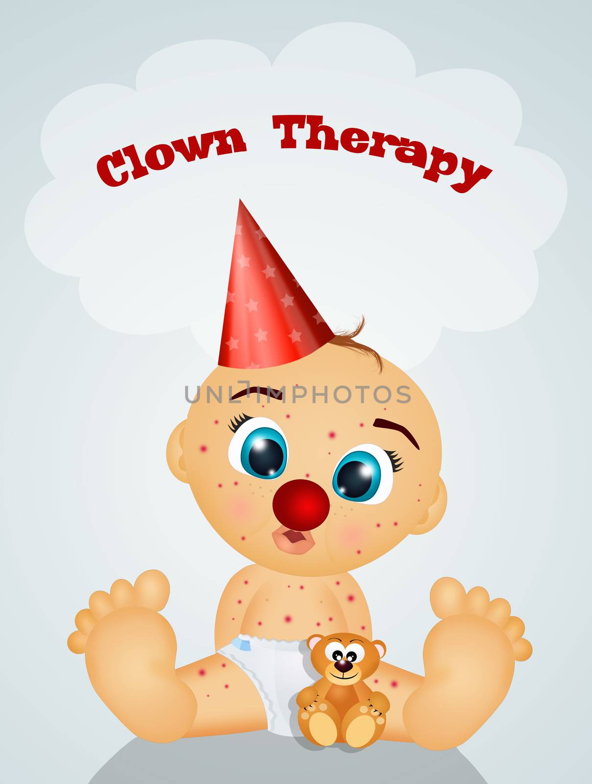 illustration of clown therapy by adrenalina