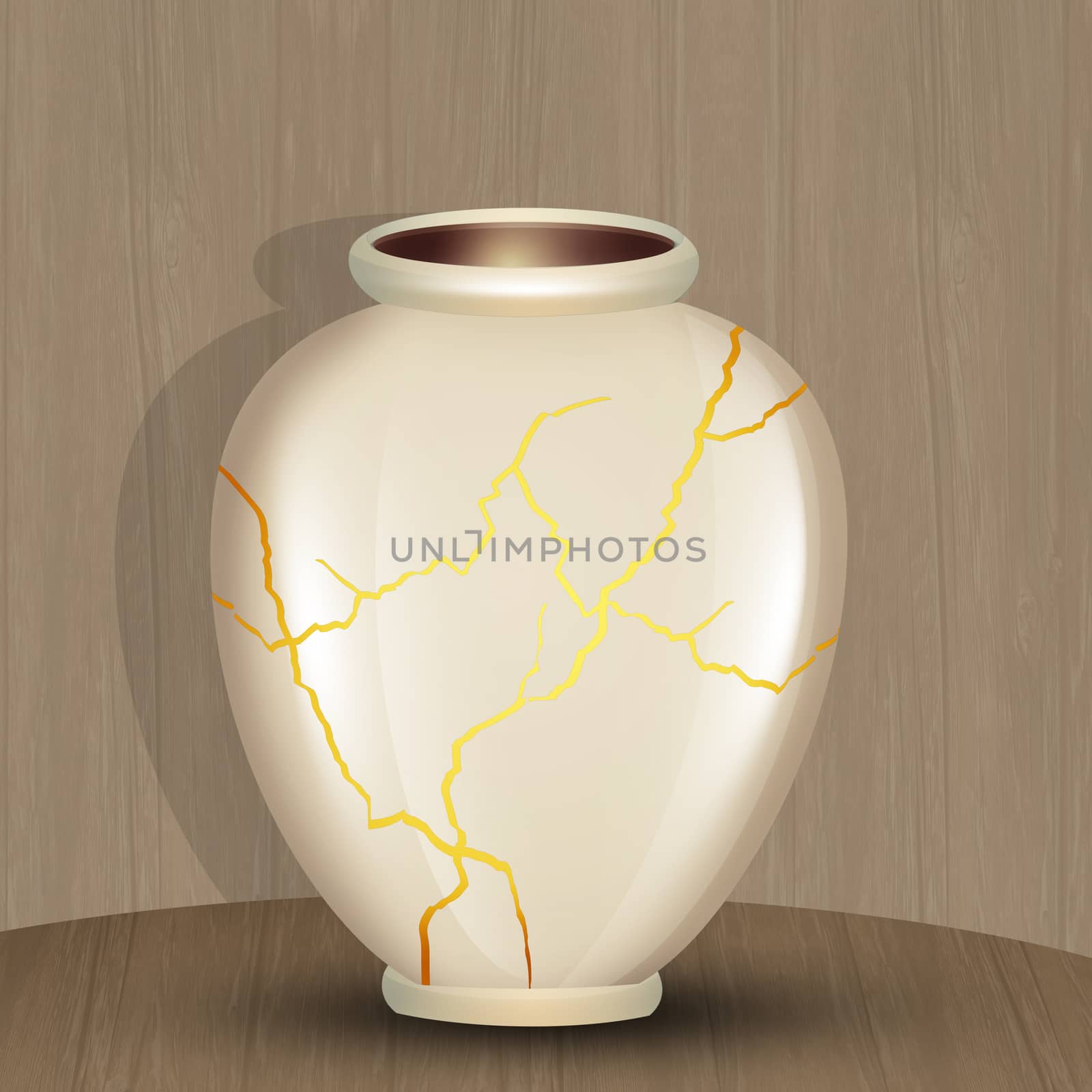 illustration of jar with golden crepe